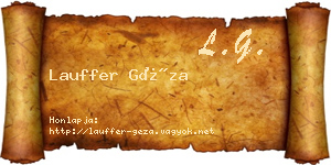 Lauffer Géza névjegykártya