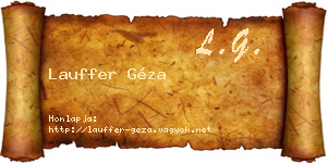 Lauffer Géza névjegykártya